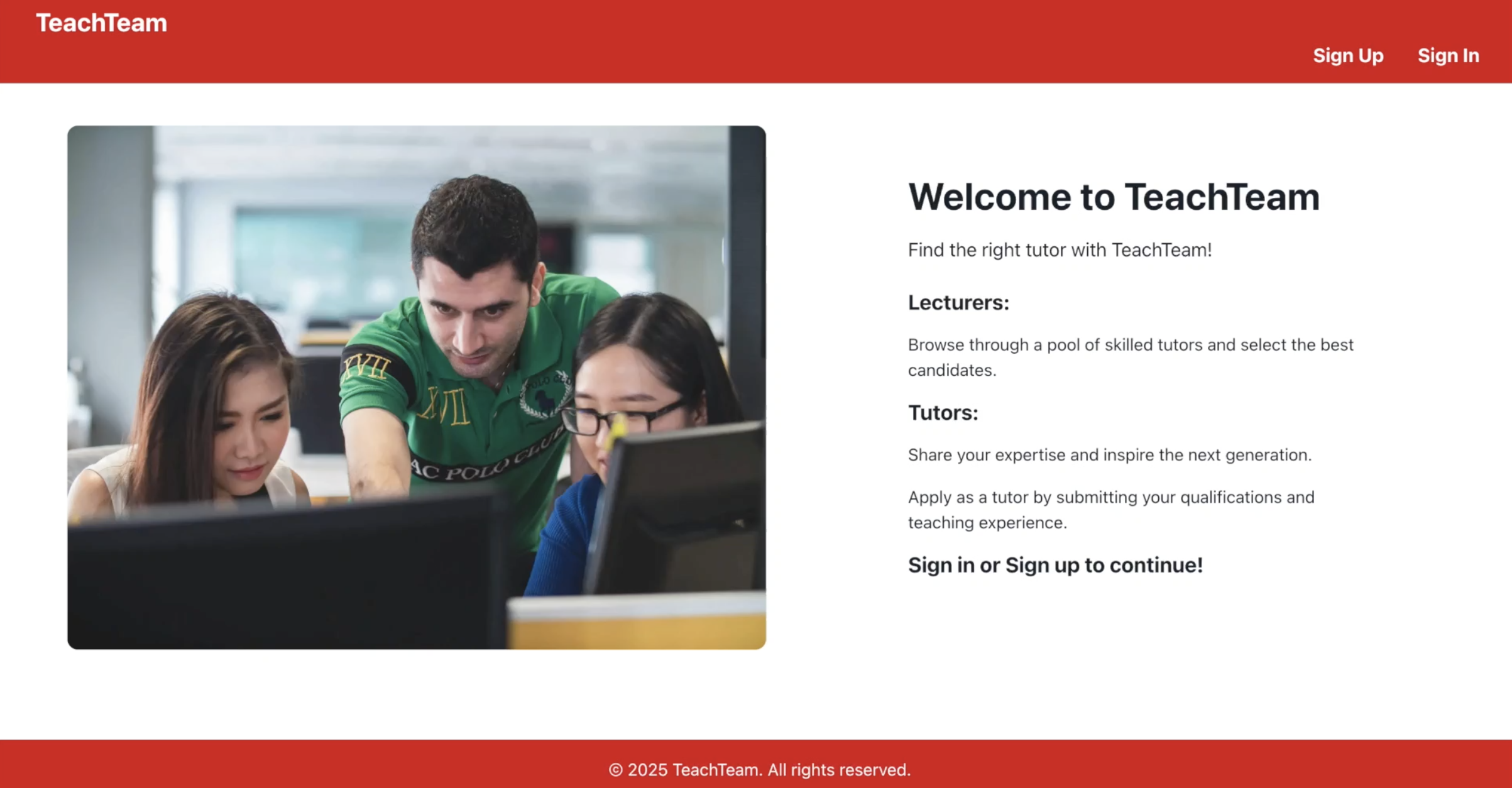 TeachTeam - Teaching Team Management App screenshot